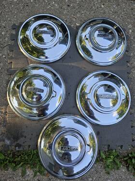 Xk120-150 Jaguar C3243 Set Of 5 Mk Sedan S-type Hub Caps 10.5 Inch