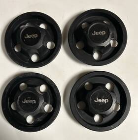 8952-000-152 Jeep 1987-2006 Wrangler Tj Yj Wheel Center Caps Xj Mj Black 52000153