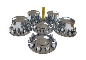Jr-6cabs-dome Jiaru Abs Plastic Chromed Hubcaps Front And Rear Wheel Axle Cover Set With 33mm Thr