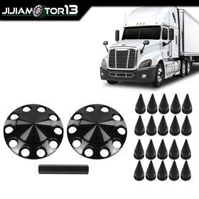 Jijia122101 Jijiamotor13 Front Hub Wheel Cover Nut Covers Spiked 33mm 2pcs Fit For Black Semi Truck