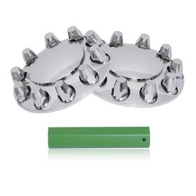 Ks-af2 Kasong Chrome Plastic Front Hub Caps Wheel Axle Covers 33mm Screw On Lug Nut