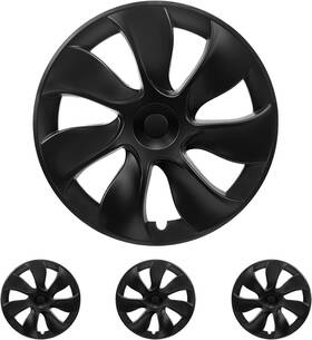 Kavanic Ka4-my-ge 4pcs Tesla Model Y 2020-2024 19 Inch Gemini Wheel Covers Matte Black