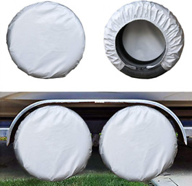 T4-xl-30-32 Kayme Rv Tire Covers Set Inch Diameters Four-aluminum-silve