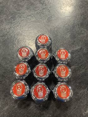 Nc33 Kenworth Nc33/10kw Emblem Chrome Nut Cover Lugnut Cap 10 Pack Truck Red Logo