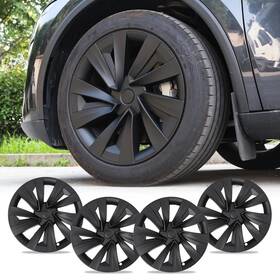 Lgg-myjuniper-19-xy-mbk Klutchtech Tesla Model Y 19 Inch Wheel Covers Juniper Crossflow 2025-2026 Matte Black Hubcaps