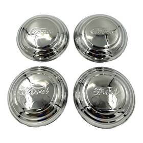 Ka8028 Kns Kit/4 Licensed 7.5 Inch Stainless Steel Hubcaps With Ford Script For Aftermarket Rims