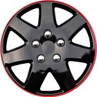 Kt-962-15ib R Autosmart Set Hub Caps Ice Black Red Trim 794444692562