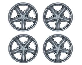 Hc-919-14s Kt Universal Hub Cap Wheel Cover Abs Skins 919 Set 14 Inch Silver -set Of 4
