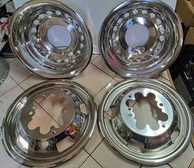 P17r8 Kucaruce 4pcs 17 Inch Stainless Steel Dually Wheel Simulators For 03-19 Ram 3500