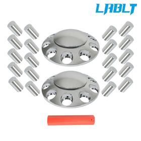 Om315009oc Lablt Truck Front Axle Wheel Cover Chrome Hub Cap Thread-on With 33mm Lug Nuts