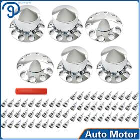 Lp743304ks Labwork Chrome Hub Cover Kit Front And Rear Semi Truck 33mm Nut Wheel Axle Covers Spiked