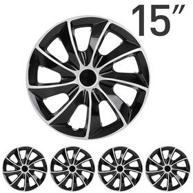 12533715 Luxfinepart 15 Inch Set Of 4 Universal Hub Caps Wheel Cover Kit Snap On For R15 Tire And Steel Rim