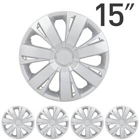 12533717 Luxfinepart 4pcs 15 Inch Front Rear Wheel Covers Snap On Hub Caps Silver Rim For R15 Tire