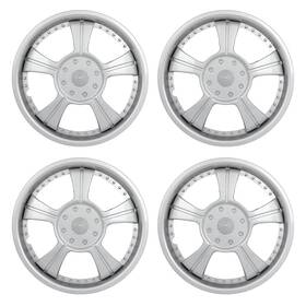 12533773 Luxfinepart 4pcs Silver 14 Inch Wheel Covers Snap On Hub Caps Rim Fit For R14 Tire