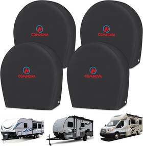 Btz-006 M Comnova Outdoors Rv Tire Covers 4 Pack - S Fit Diameter 23-25 Black Packs