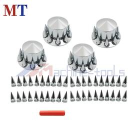 Mt4243164 Machine-tools Chrome Semi Truck Hub Cover Wheel Set Rear Nut 33mm Covers Spiked Removable Caps