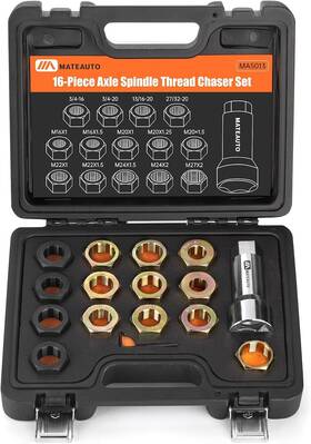 50125013 Mateauto Axle Spindle Rethreading Kit 16 Piece Precision Restorer Master 16-piece