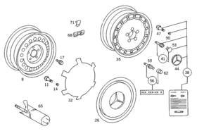 124-400-02-25 Mercedes-benz Genuine Hub Cap