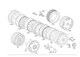 210-400-04-25 Mercedes-benz Genuine Hub Cap