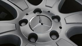 220-400-01-25-7258 Mercedes-benz Genuine Hub Cap - Raised Star Matt Himalaya Grey