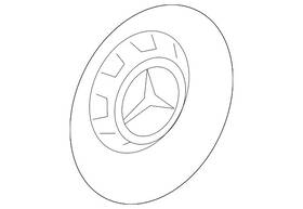 222-400-08-00-9283 Mercedes-benz Genuine Wheel Cap