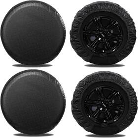 Qb-249 Moonet Tire Covers For Rv Wheel Xl Diameter 33-35inch Black 4pack