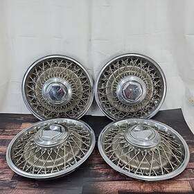 Mopar 433ad 4x 1979-1989 Wire Spoke 15 In Hubcaps Fits Diplomat New Yorker 5th Avenue