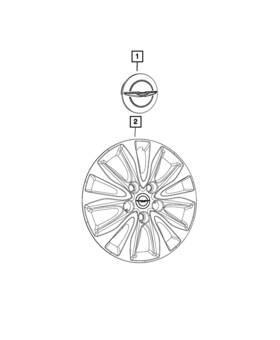 7bb95wasaa Mopar Genuine Wheel Cap