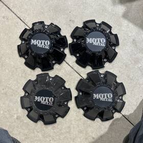 M967bk01 Moto Metal Gloss Black Center Cap M-967 Set