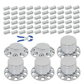 Gs2180757fe Muparkt Front Wheel 2 Rear 4 Chrome Hub Cap Kit 33mm Flat Head Lug Nuts