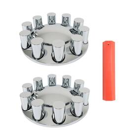 Gs3255093fe Muparkt New 33mm Front Axle Wheel Cover Chrome Thread-on Hub Cap Flat Head Lug Nuts