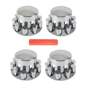 Gs3255186fe Muparkt 4pcs 33mm Rear Chrome Wheel Axle Covers With Hub Caps Lug Nuts Semi Truck
