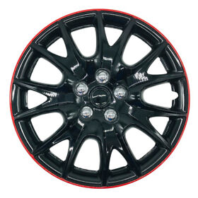 446453 Mwc Hubcaps Wheel Covers 13 Inch 4 Set Black-red Lip