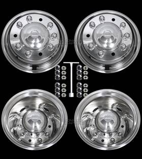 Ss-29195-ult33 Nationwide Hubcaps Inc Set Of 4 Stainless Steel Dual Wheel Simulators Rim Cover Liners Ss-29195ult33
