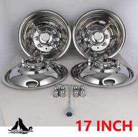 Nixon Offroad 17 8 4 For 2005-2025 Ford F-350 Inch Dually Stainless Wheel Simulators Hub Cap Trim Ring