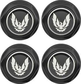 881159 Oer Authorized Flat Black Wheel Center Cap Set With Late Silver Bird Logo 1982-1992 Firebird