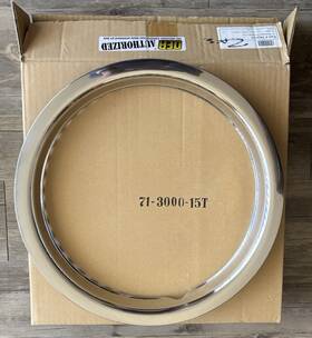 Oer Tk73015 15 Inch Stainless 1-1/2 Deep Rally Trim Ring Set Of 4 Oe Chevy Chevrolet Wheels