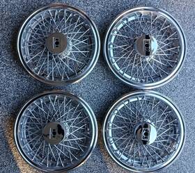 22515251 Oldsmobile 1981-1987 Buick Cutlass 14 Inch Wire Wheel Hub Caps Set Of 4 No Center