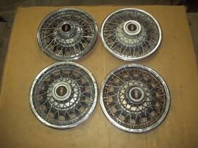 4062 Oldsmobile 80 81 Omega Hubcap Rim Wheel Cover Hub Cap 13 Inch Wire Spoke Oem Set 4