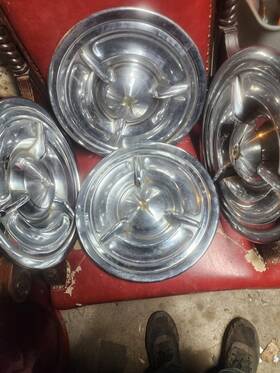 57olds Oldsmobile 1957 Super 88 98 Starfire 14 Inch Spinner Wheel Covers Hubcaps