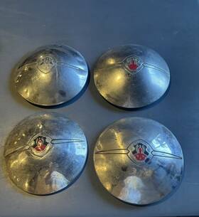 916401 Oldsmobile Very Rare Set Of 4 1934-35 Dog Dish Center Caps Hub - Chrome