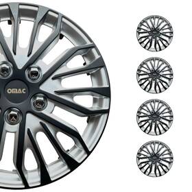 G007870 Omac 16 Inch Wheel Covers For Ford Transit 150 250 350 2015-2025 Silver Matt Black 4x