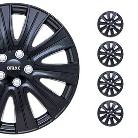 G008901 Omac 16 Inch Wheel Covers Guard Hub Caps Durable Snap On Abs Gloss Black Silver 4x