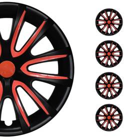 U002048 Omac 14 Inch Wheel Covers Hubcaps For Honda Cr-v Black Matt Red Matte