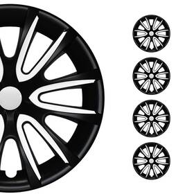 U002699 Omac 16 Inch Wheel Covers Hubcaps For Kia Forte Black Matt White Matte