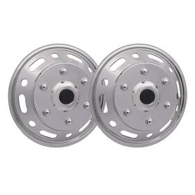 U023983 Omac Wheel Simulator Hubcaps Front For Nissan Nv200 2013-2021 Chrome Silver Steel