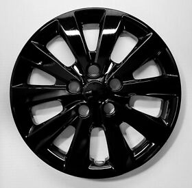 52116blk One New Wheel Cover Hubcap Fits 2013-2018 Nissan Sentra 16inch Gloss Black 10 Spoke