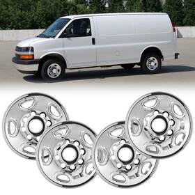 G1500-g3500 Opkoure Opk22-128 16 Inch Wheel Skins 2003-2014 Chevy Express/savana Chrome 4pcs