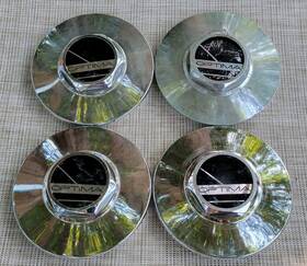 Kmc0003 Optima Kmc Center Caps 4 Used #0003 Chrome Plastic For 1990s Rims