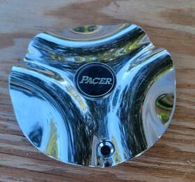 9400-0 Pacer Center Cap 1 Chrome P#9400-0 For 3 Spoke Wheels